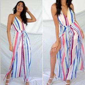 💖Vibrant Jumpsuit Striped With An Array of Colors